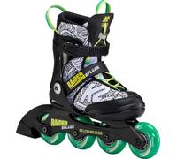 K2 Skates Garçons Patins en Ligne Raider Splash - Black - Green - Splash - M (EU: 32-37 / Mondo: 190-230 / cm: 19-23 / UK: 13-4 / US: 1-5) - 30F0116