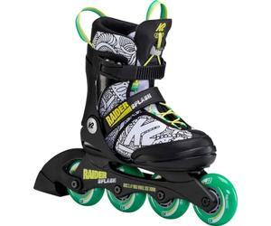 K2 Skates Garçons Patins en Ligne Raider Splash - Black - Green - Splash - M (EU: 32-37 / Mondo: 190-230 / cm: 19-23 / UK: 13-4 / US: 1-5) - 30F0116