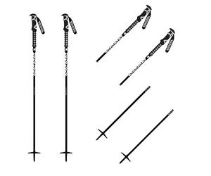 K2 Skis Swift Stick, bâton de Ski Unisexe - Adulte, Black, 105-135 cm - 10G3034.1.1.105-135