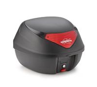 K29N - Kappa Valise MONOLOCK 29 litres noir gaufré avec catadioptres rouges