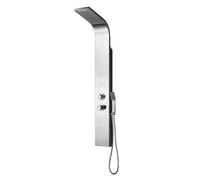 K2O Colonne de douche hydromassage Lusso Quescende 18 x 7 x 150 cm en acier inoxydable - Robinet, 4 jets, pommeau et douche à main, effet pluie et cascade, cartouche céramique et pics anticalcaire
