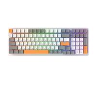 K3 Clavier mécanique russe 100 touches filaire avec plusieurs effets de lumière personnalisés, commutateurs linéaires rouges, câble spiralé USB C, plaque frontale en métal