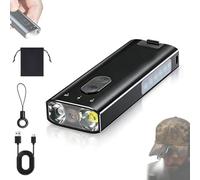 K3 Ultra Multi EDC Keychain Tool, Mini Keychain Flashlight 800 Lumens with Diffuser Clip, Precision Front Lighting System, Magnetic Clip and Instant Igniter, for Outdoor Hiking Camping (Black)