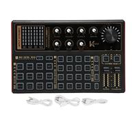 K300 Mixer Sound Mixer Board, Dual Channel Microphone Voice Changer Support IOS, Android System, 16 Effets Sonores, 12 Sons électriques