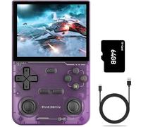 K36 Portable Game Console 64G, 16000 Jeux Classiques Intégrés Et 20 Émulateurs, Écran IPS 3,5 Pouces, Mini Console De Jeu Classique Portable, COTEX-A35, Double Joystick-Purple||64G
