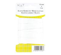 K3T 81123 Fil élastique en Caoutchouc, 15 mm x 3 m, Couleur : Blanc