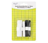 K3T Lot de 4 élastiques en caoutchouc - Couleurs assorties : noir et blanc - Numéro d'article : 81104 K3T