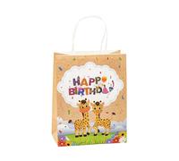 K3T Sac cadeau en papier kraft ANNIVERSAIRE, lot de 6, taille : moyenne (23 x 18 x 10 cm), N° d'art. 88017