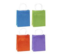 K3T Sac cadeau en papier kraft RAYURES, lot de 12, taille : moyenne (23 x 18 x 10 cm), N° d'art. 88114