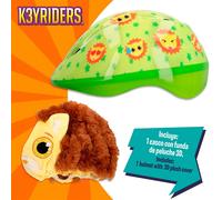 ColorBaby K3yriders 46779 Casque pour Enfant avec Housse en Peluche Lion, pour vélo et Trottinette, Enfants à partir de 3 Ans, Dimensions 20 x 26 x 13 cm, Jeux de Plein air