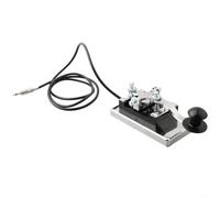 K4 Clé télégraphique manuelle en acier inoxydable pour la pratique du code morse pour radio CW à ondes courtes, base lourde avec jack 3,5 mm