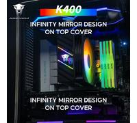 K400 Colorful LED CPU Cooler,4 Heat Pipes,4PIN PWM 800-1800RPM Quiet Fan,for Intel LGA 2011/115X/1200/1366/1700/2066 (Black)