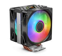 K400PRO Colorful LED 4 Pipes Heat CPU Cooler with Two 4-Pin PWM 800-1800RPM Quiet Fans for Intel LGA 2011/115X/1200/1366/1700/1851 (Black)