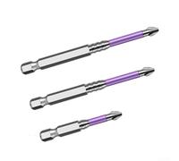 K5 Embout de tournevis cruciforme magnétique antidérapant PH2 pour tournevis électriques et perceuses manuelles Acier trempé avec phosphaté Noir (50-65-70)