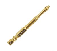 K5 - Embout de tournevis cruciforme PH2 en alliage d'acier avec tige hexagonale de 6,3 mm, tête magnétique antidérapante pour tournevis électrique et perceuse manuelle, doré, 25 mm (75 mm)