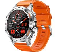 K52 Smartwatch, montre de sport, écran tactile IPS de 1,39 pouce, tracker fitness, Bluetooth 5.0, avec fréquence cardiaque, sommeil, santé, sport, etc., orange