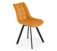 K549 chaise pieds - noir, assise - moutarde