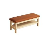 K5d1P9m7 Banc de Couloir Pratique Banc à Chaussures, Banc d'entrée en Bois Massif, Tabouret de Rangement for, étagère Multifonction Double Couche, canapé Salon(Bruin,60 * 30 * 45cm)