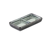 K5d1P9m7 Bol à sauce Plat à condiments en céramique Double compartiment, plat trempette créatif for collation, bol Sauce compartimenté personnalisé for la maison Saucette(Moyen)