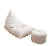 K5d1P9m7 Fauteuil Sac Pouf Simple, canapé Paresseux, Petit Appartement, Chaise de Sol for Salon, Longue(Blanc,Grand)