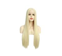 K5d1P9m7 La perruque en soie haute température, cheveux longs et lisses, couleur or clair, est naturelle convient à un usage quotidien Perruque pour femmes