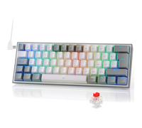 K617 Fizz 60 % Disposition QWERTY ES Clavier Gaming, LED éclairage Clavier de jeu avec câble USB-C, clavier ultra-compact 62 touches