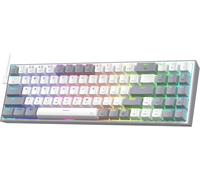 K628 Pollux Clavier de jeu filaire RGB 75 %, 78 touches, remplaçable à chaud, clavier mécanique compact avec socket échangeable à chaud 100 % PCB à plaque libre, commutateurs rouges