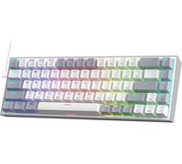 K631 Gery Clavier de jeu filaire RGB 65 %, 68 touches, remplaçable à chaud, compact, avec socket échangeable à chaud, plaque de mode libre avec PCB, commutateur linéaire rouge silencieux