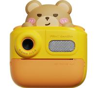K64 Kinderkamera,Appareil photo pour enfants, imprimante thermique, appareil photo multifonctions, 48 MP , convient aux enfants à partir de 3 ans, Ours jaune