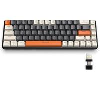 K68 60% Clavier De Jeu Mécanique Sans Fil,Bluetooth 5.0/2.4ghz Mini Clavier Compact 68 Touches Avec Récepteur Double Mode,Échangeable À Chaud,Interrupteur Bleu,Pour Pc,Mac,Ps4 (Milk Shake)
