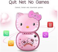 K688 Petit téléphone portable compatible Bluetooth Dialer Cartoon Cute Student Kids Mini Girls Gift Pink
