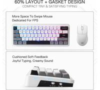 K722 Pro Clavier De Jeu Sans Fil Gasket Rgb À 60%,Clavier Mécanique Compact À 60% Échangeable À Chaud Avec Base Free Mode,Atténuation Du Bruit À 5 Couches Et Touches Pbt Rondes,Us Layout
