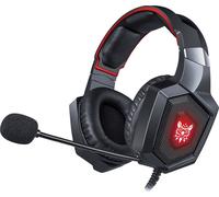K8 Headset PS4 Gaming Headset PC Stereo avec microphone lumière LED, adapté pour Xbox One / Laptop Tablet Gamer,(lumière monochromatique noire et rouge)