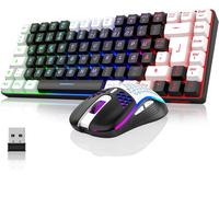 K84 Ensemble clavier et souris de jeu sans fil QWERTZ DE, rechargeable, compact, ultra léger ¿ avec construction Honeycomb pour PC Mac PS5 Xbox Gamer (version noir et blanc 2024)
