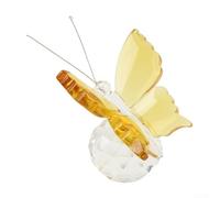 K9 - Figurine de papillon en verre - Presse-papier en verre - Décoration d'intérieur - Fait à la main - Sculpture d'animal de collection - 6,9 cm (jaune)