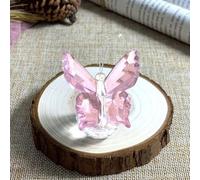 K9 Figurine papillon en verre conçue comme presse-papier et décoration d'intérieur reflétant les thèmes de transformation et de joie (rose)