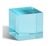 K9 Presse-papier en cristal optique Prisme Cube Décoration de table Décoration de maison Accessoire de photographie (3,8 cm, cyan)
