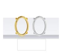 K9 Réglages de griffes vides pour pierres fantaisie Griffe de strass rond doré Argent Or fermement serti Base de strass Griffe ovale 8 x 10 mm, or 20 pièces