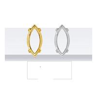 K9 Réglages de griffes vides pour pierres fantaisie Griffe de strass ronds dorés Argent Or fermement sertis Base de strass Griffe-Navette 15x7mm, Gold 20Pcs