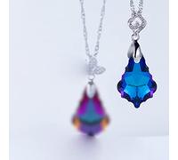 K9 Verre Cristal Strass Pendentif Deux Taille Feuille D'érable Forme Pierre Pour La Fabrication De Bijoux DIY Boucle D'oreille Spécial-Bermudes Bleu,15x22mm 5pcs