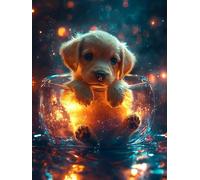 Ka Amour Peinture Numero Adulte-Chien Peinture par Numéro Adultes débutants, avec Peinture Pinceaux et Acryliques Bricolage Peintures Kits d'Art, par Décoration Murale Cadeaux Femme 50x70cm n0n0-966