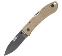 KA-BAR Dozier Folding Hunter Coyote Brown Manche Tan, Lame Noire 4062CB