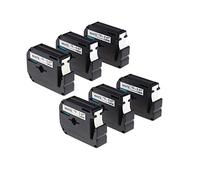 KA® Compatible Brother M-K231/MK231 Ruban d'Etiquetage pour Brother P-touch PT-55 PT-65 PT-70 PT-80 PT-85 PT-90 PT-M95 PT-100 PT-110 Étiqueteuse (Noir sur Blanc MK-231 12mm x 8m 6pk)