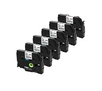 KA® Compatible Brother P-Touch Ruban pour étiqueteuse tze-231 tze231 12mm x 8m Compatible avec PT-H105 PT-H100 PT-1005 PT-1000 PT-1010 PT-1080 PT-H101c (6 PK, TZE-231 noir sur blanc)