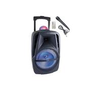 Inovalley Enceinte lumineuse KA116BOWL Bluetooth 450W Karaoké Boule kaléidoscope LED multicolore USB
