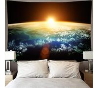 KAADEER Tapisserie Murales Planète Soleil Tenture Murale Tapisserie Wall Hanging Tapisserie Grande Polyester Tapestry Literie Couvre-lit Cadeau pour Maison Salon Chambre Dortoir 200x150cm/78x59inch