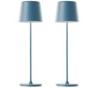 KAAMI lot de 2 lampes de jardin extérieures LED intégrée 2W nordique bleu mat