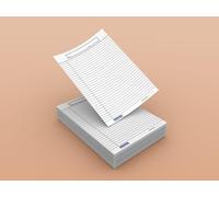 KAANUKA Lot de 200 feuilles lignées format A4 d'un côté - Papier de qualité supérieure 75 g/m² - Pour l'école, l'université et le bureau - Pour l'écriture, les projets, les devoirs, les travaux