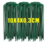 KAAPL-Agrafes De Jardin De Type U,100/10 Pièces,Piquets De Tube De Clôture Robustes,Broches Sod,Pointe De Paysage Galvanisée,Tenant Les Pelouses,Clous Au Sol,Green-10X4X0.3Cm,10Pcs