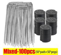 KAAPL-Agrafes De Jardin De Type U,Piquets De Tube De Clôture Robustes,Broches Sod,Pointe De Paysage Galvanisée Pour Maintenir Les Pelouses,Barrière,Clou De Sol,Mixed 100Pcs,